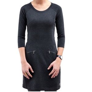 Merrell Dress Women's Size M Gray Ponte Knit 3/4 Sleeves Zip Pocket